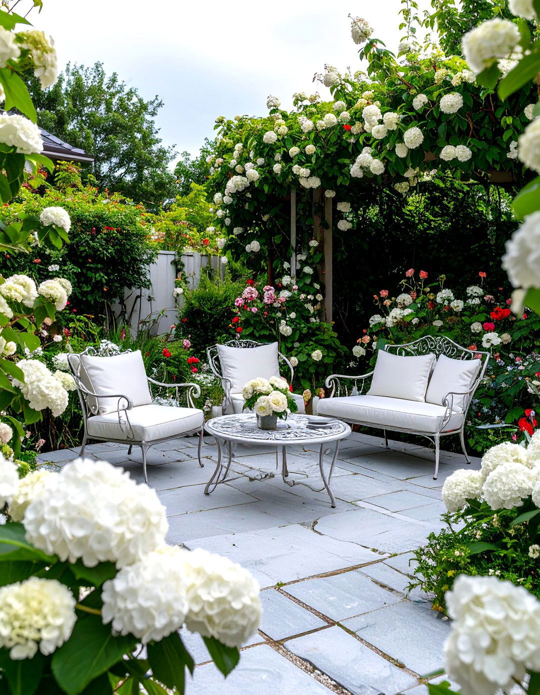 The All White Serenity Garden - 30 backyard landscape ideas
