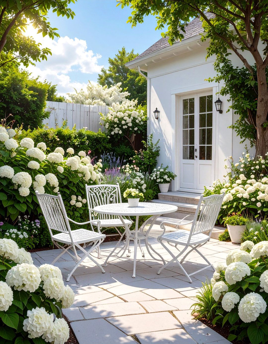 The All White Serenity Garden - 30 design your backyard online free ideas