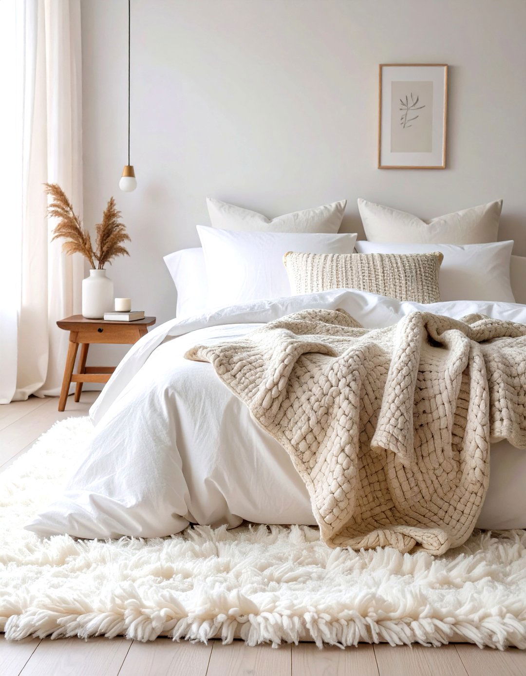 The All White Textural Bedroom - 30 cozy neutral bedroom ideas