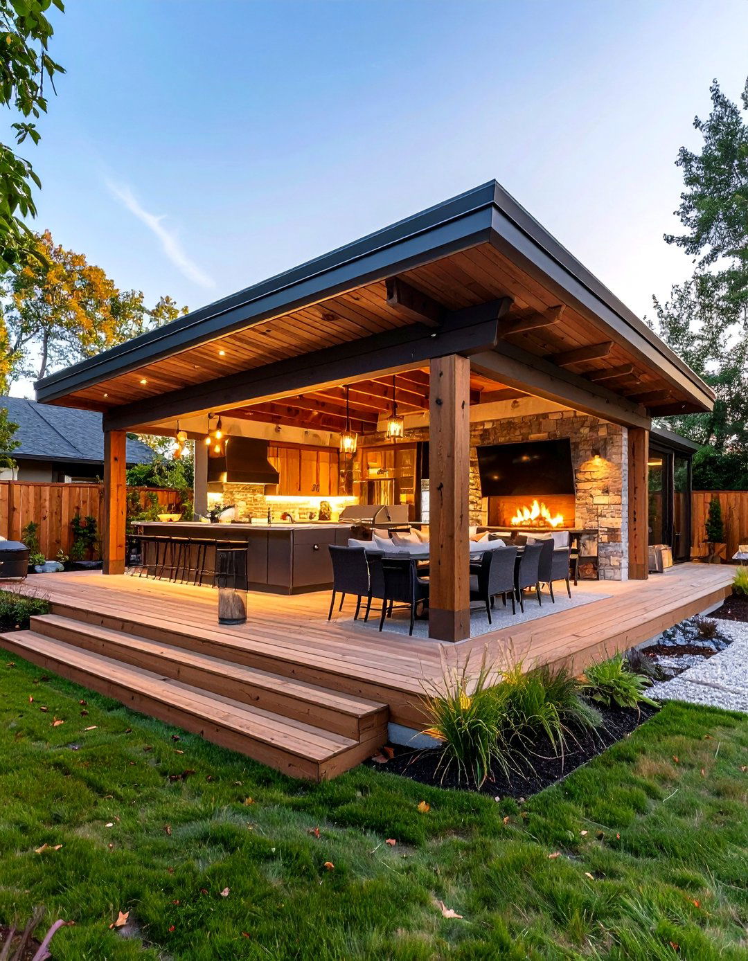The All in One Entertainment Pavilion - 30 backyard grill ideas