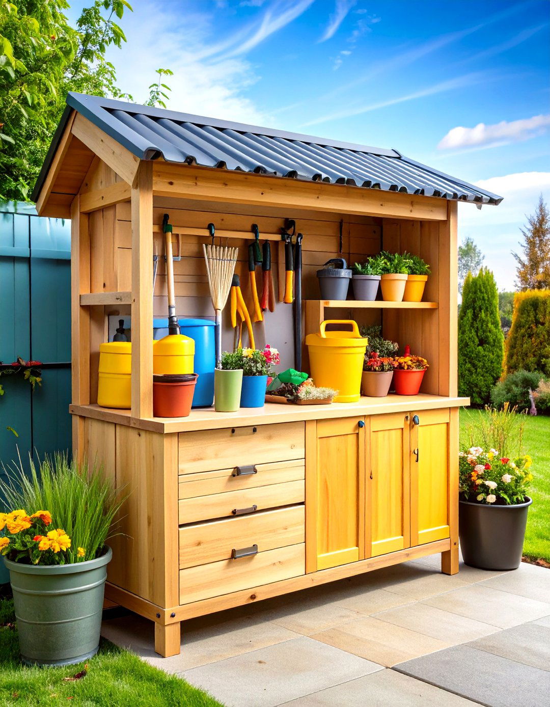 The All in One Lawn Care Station - 30 garage storage ideas diy