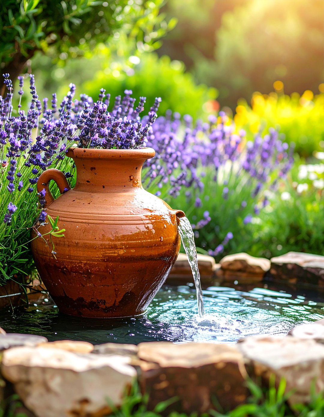 The Amphora Jar Garden Fountain - 30 backyard garden fountain ideas