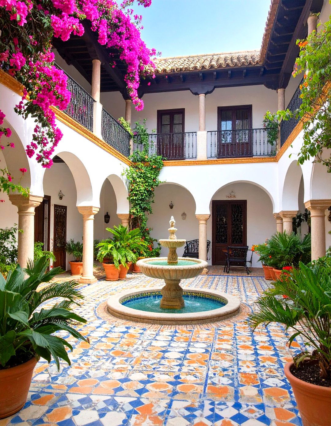 The Andalusian Courtyard Patio - 30 mediterranean interior design ideas