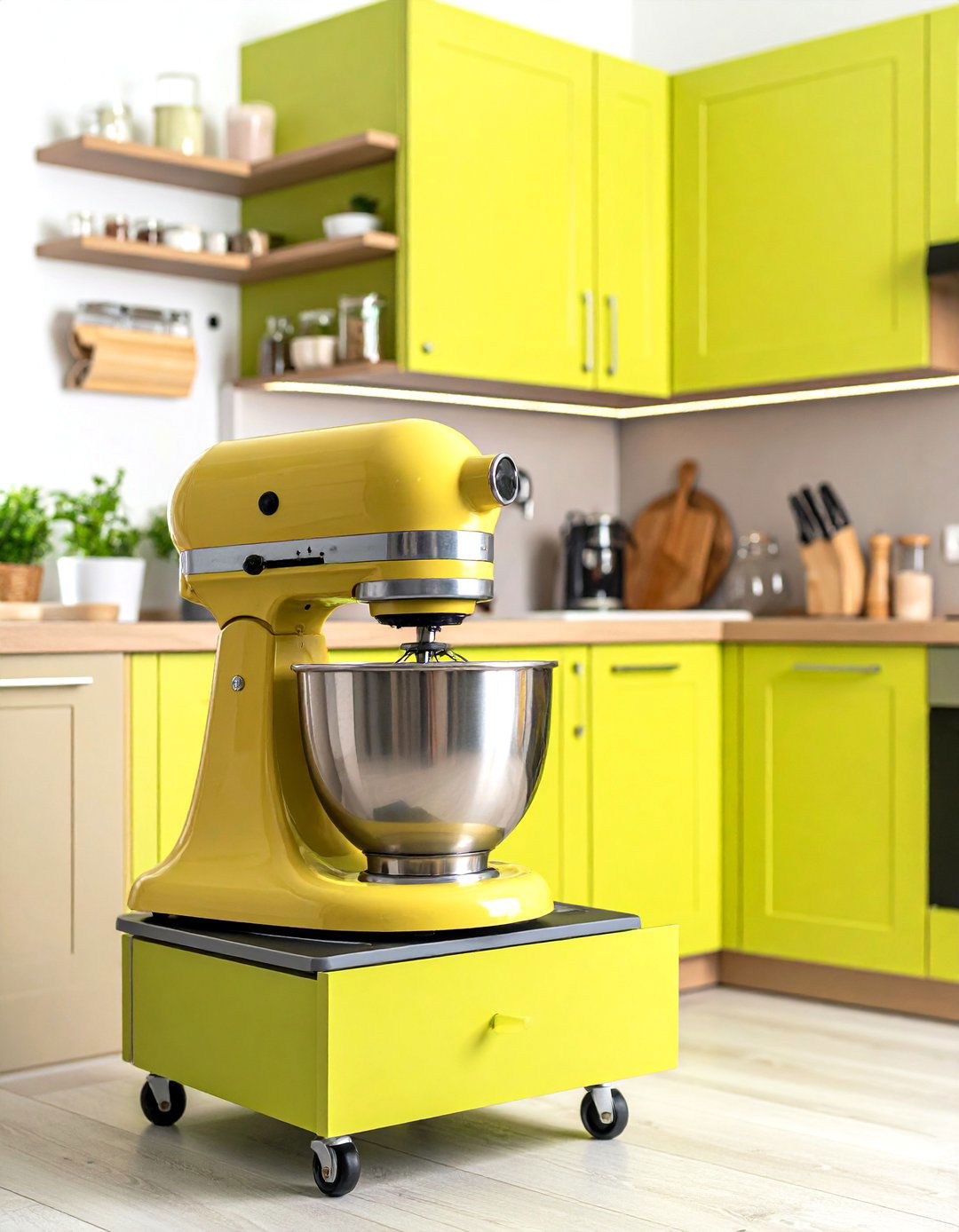 The Angled Appliance Lift Cabinet - 30 kitchen corner cabinet ideas