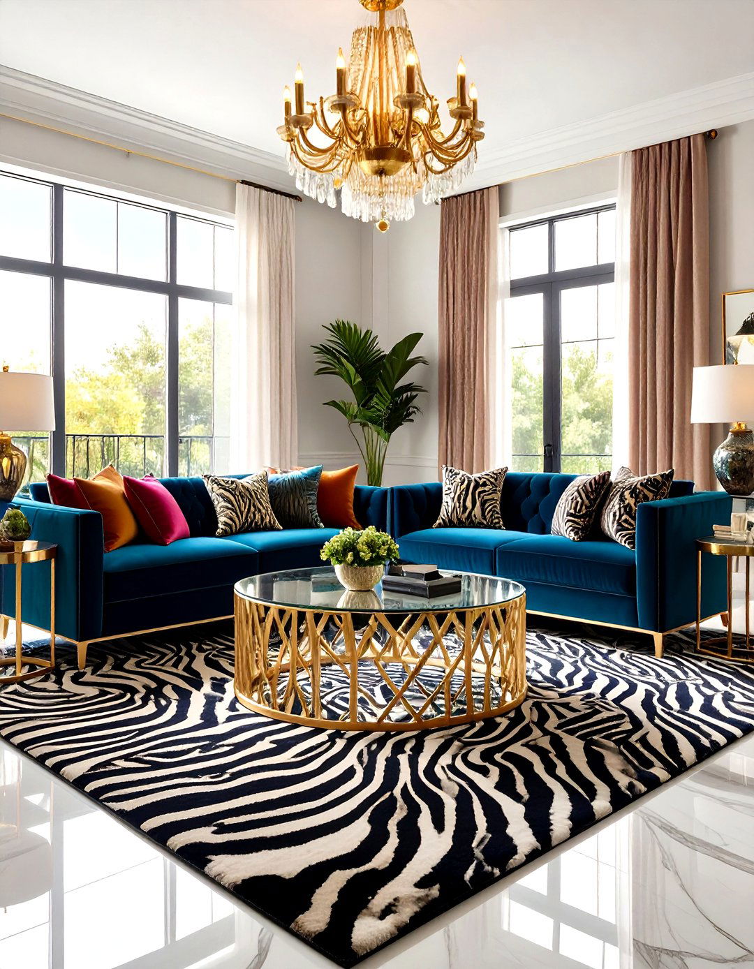 The Animal Print Rug - 30 living room rug ideas