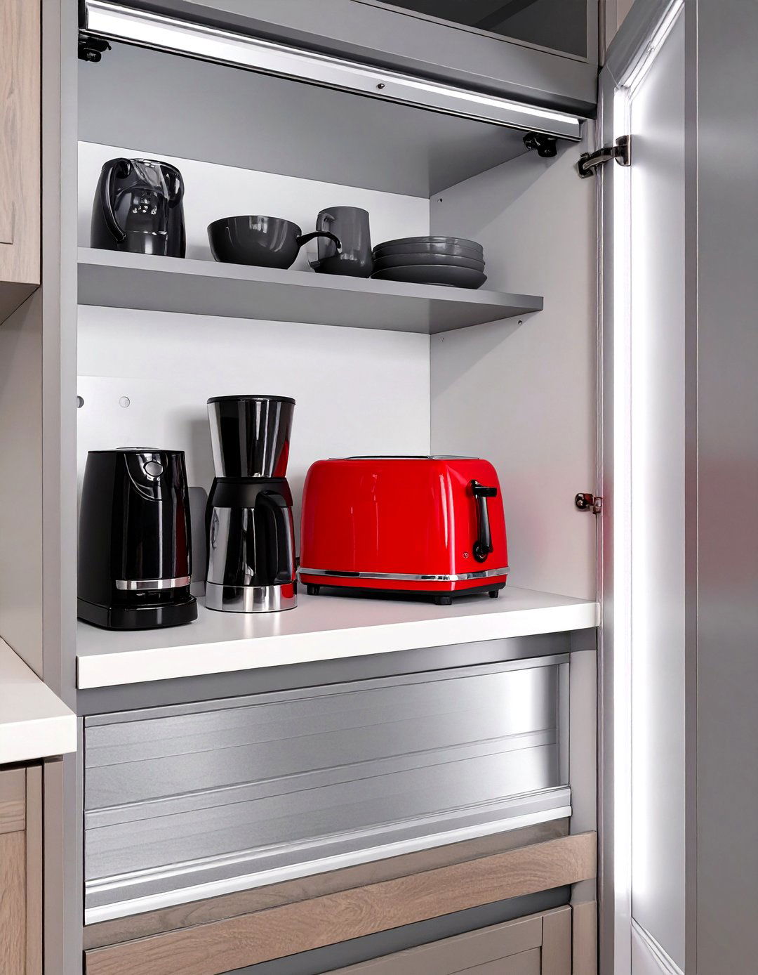 The Appliance Garage Corner - 30 blind corner kitchen cabinet ideas