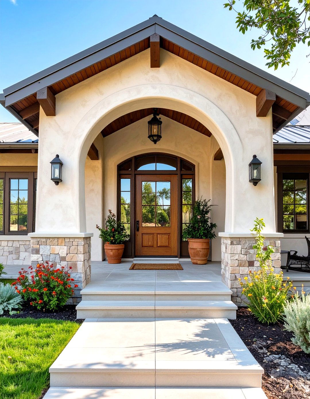 The Arched Entryway Transformation - 30 front porch ideas for ranch style homes before and after