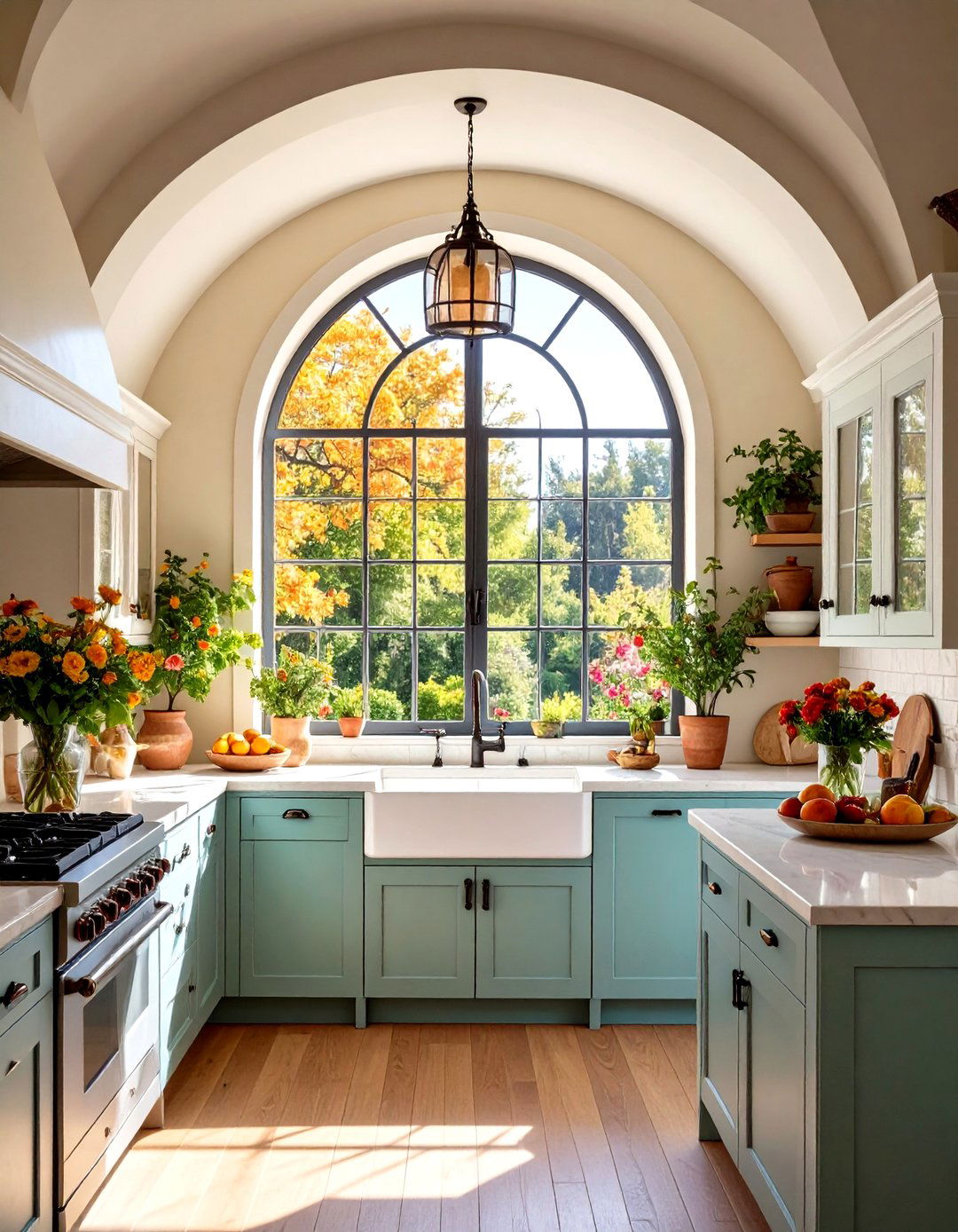 The Arched Kitchen Window Focal Point - 30 kitchen window ideas