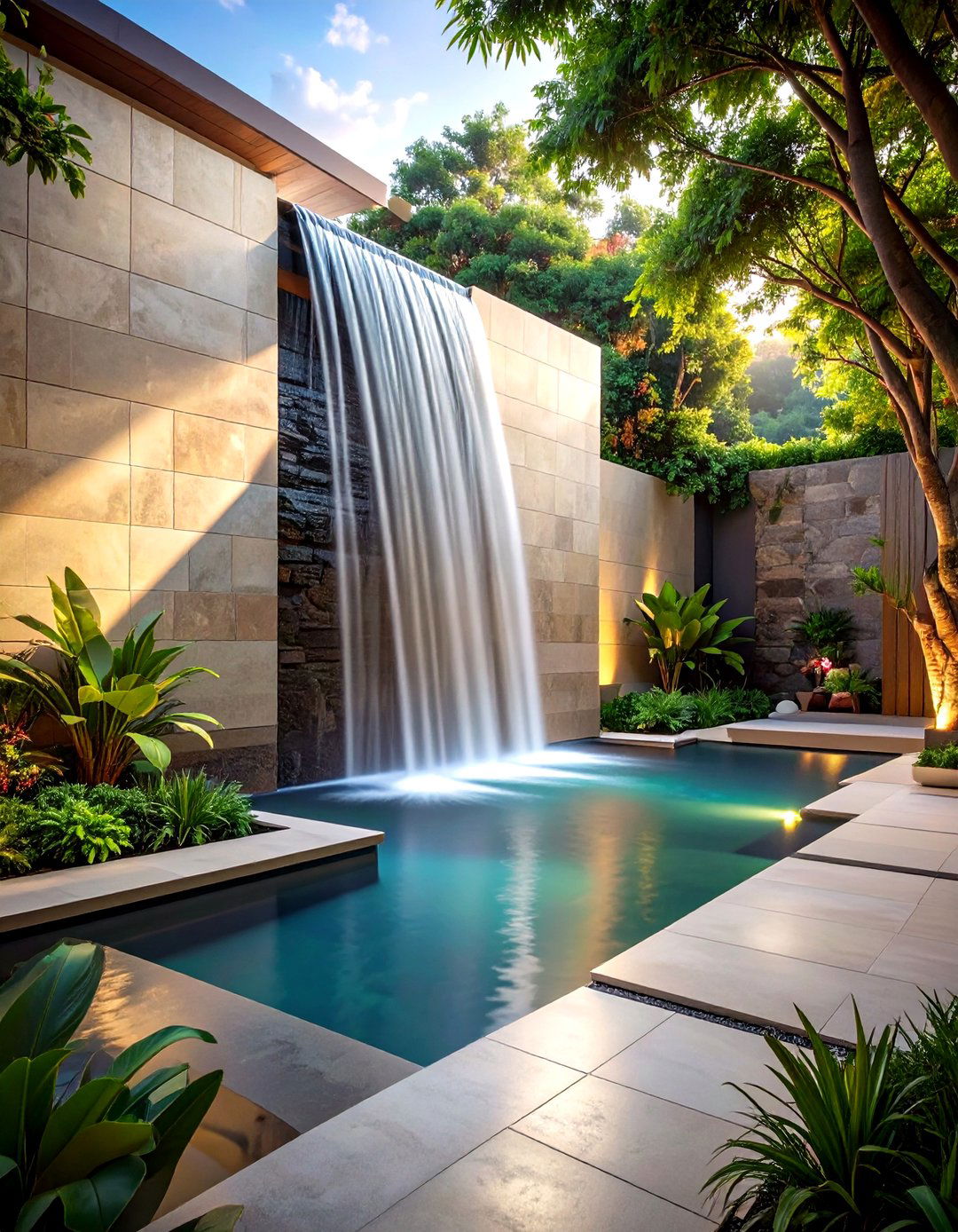 The Architectural Water Feature Garden - 30 modern garden ideas