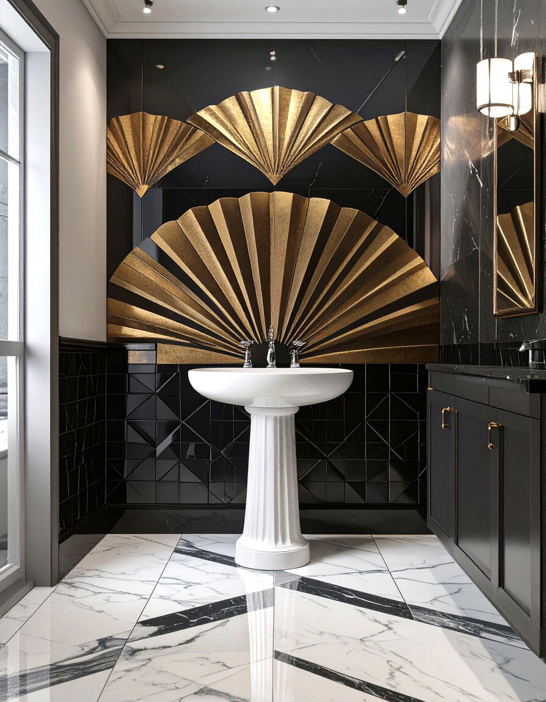 The Art Deco Bathroom with Geometric Tiles - 30 bathroom tile inspiration