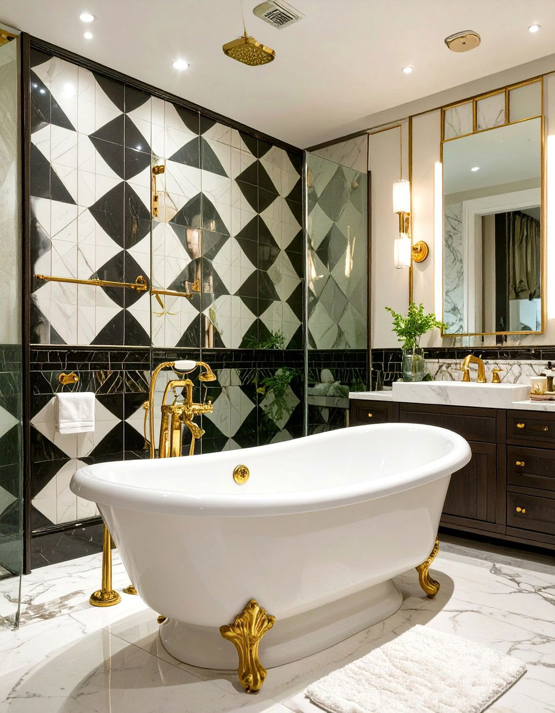 The Art Deco Bathtub Shower Combo - 30 bathtub shower combo ideas