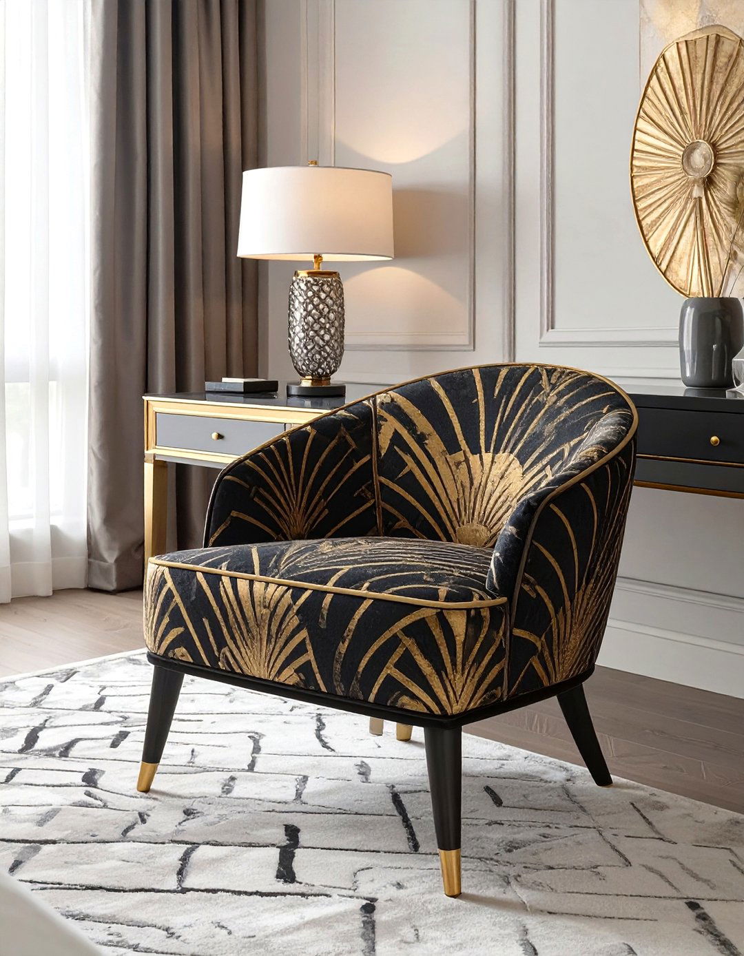 The Art Deco Bedroom Slipper Chair - 30 bedroom seating ideas