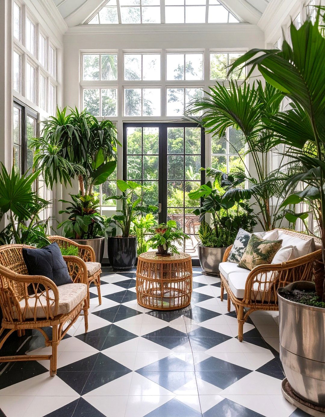 The Art Deco Conservatory with Lush Greenery - 30 modern art deco interior design ideas