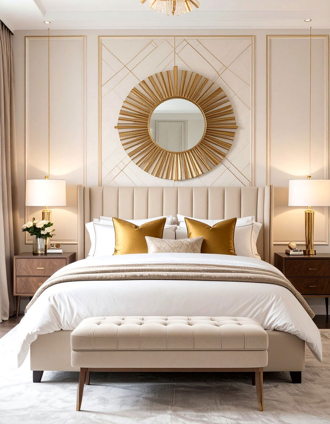 The Art Deco Cream Bedroom - 30 cream bedroom ideas