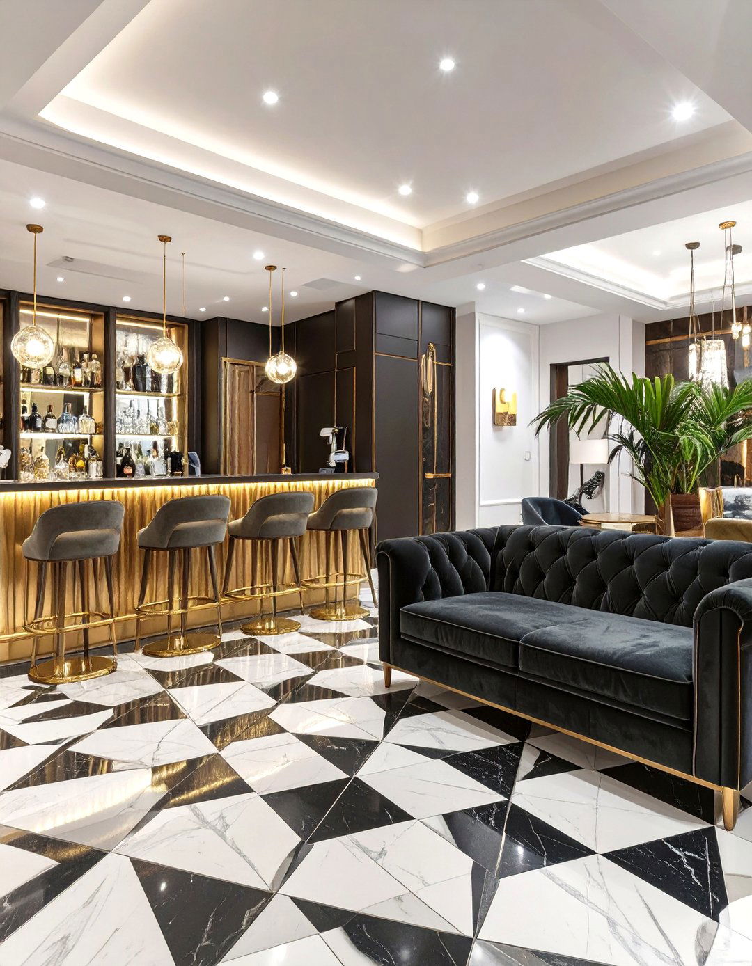 The Art Deco Entertainment Lounge - 30 basement remodeling ideas