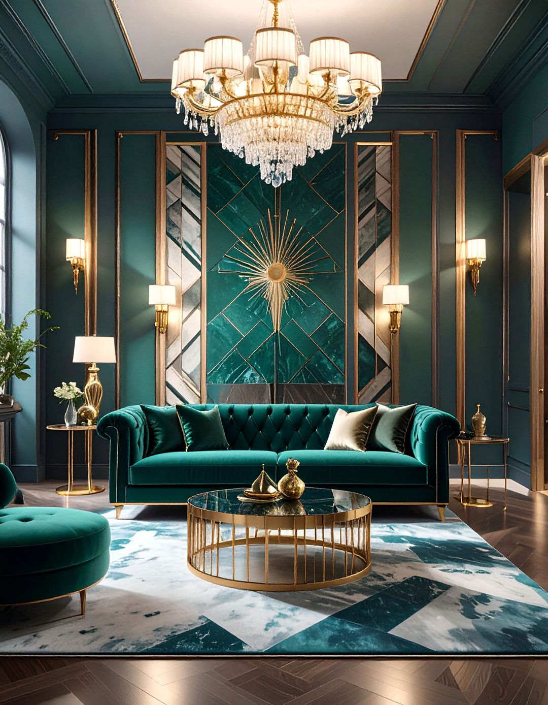 The Art Deco Glamour Basement - 30 basement apartment ideas