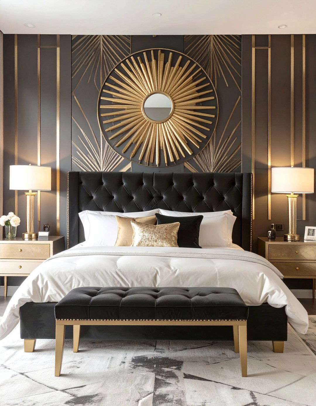 The Art Deco Glamour Bedroom - 30 dark romantic bedroom ideas