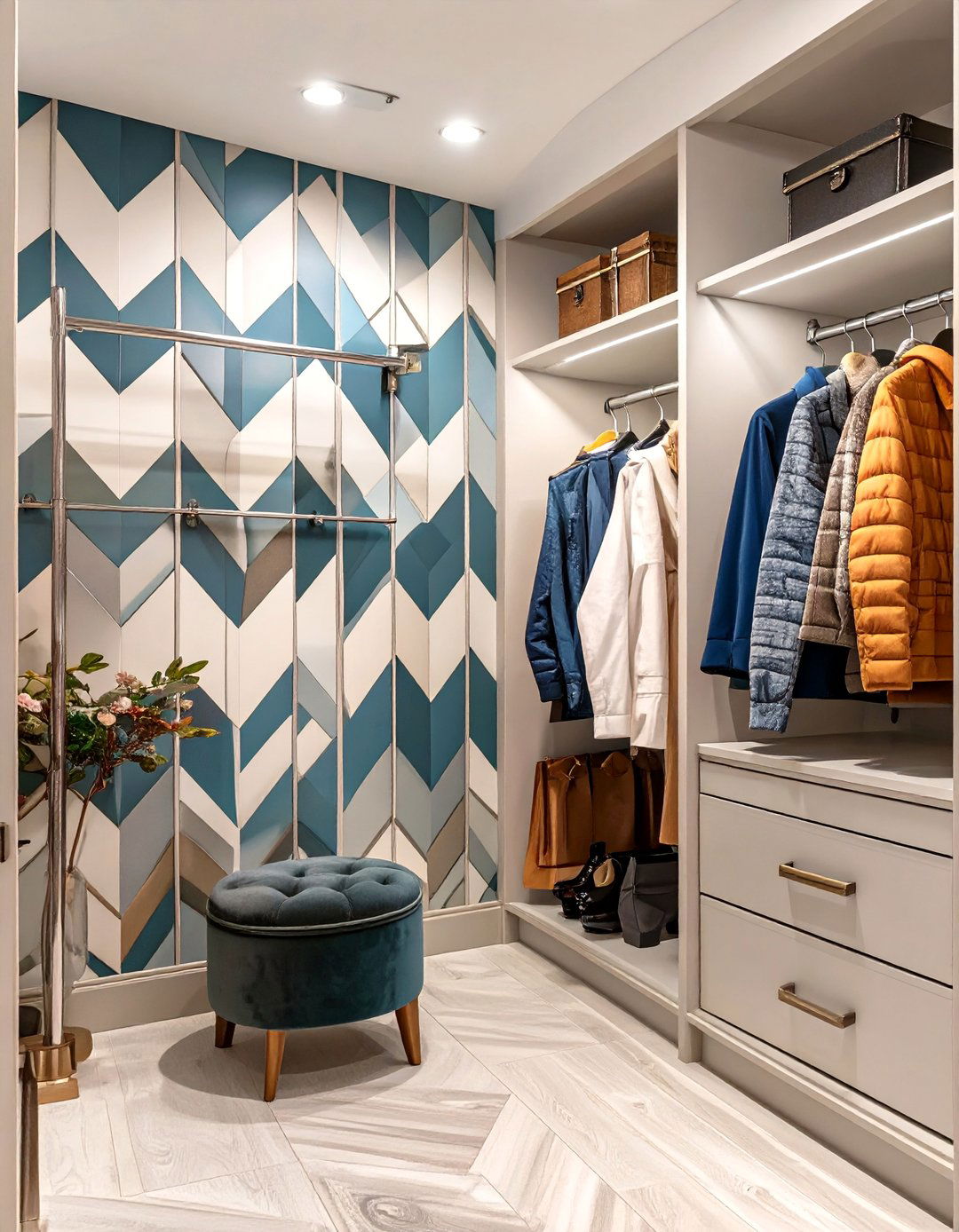The Art Deco Glamour Closet - 30 coat closet organization ideas