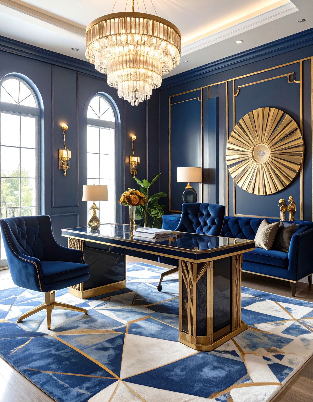 The Art Deco Glamour Office - 30 office decorating ideas for work