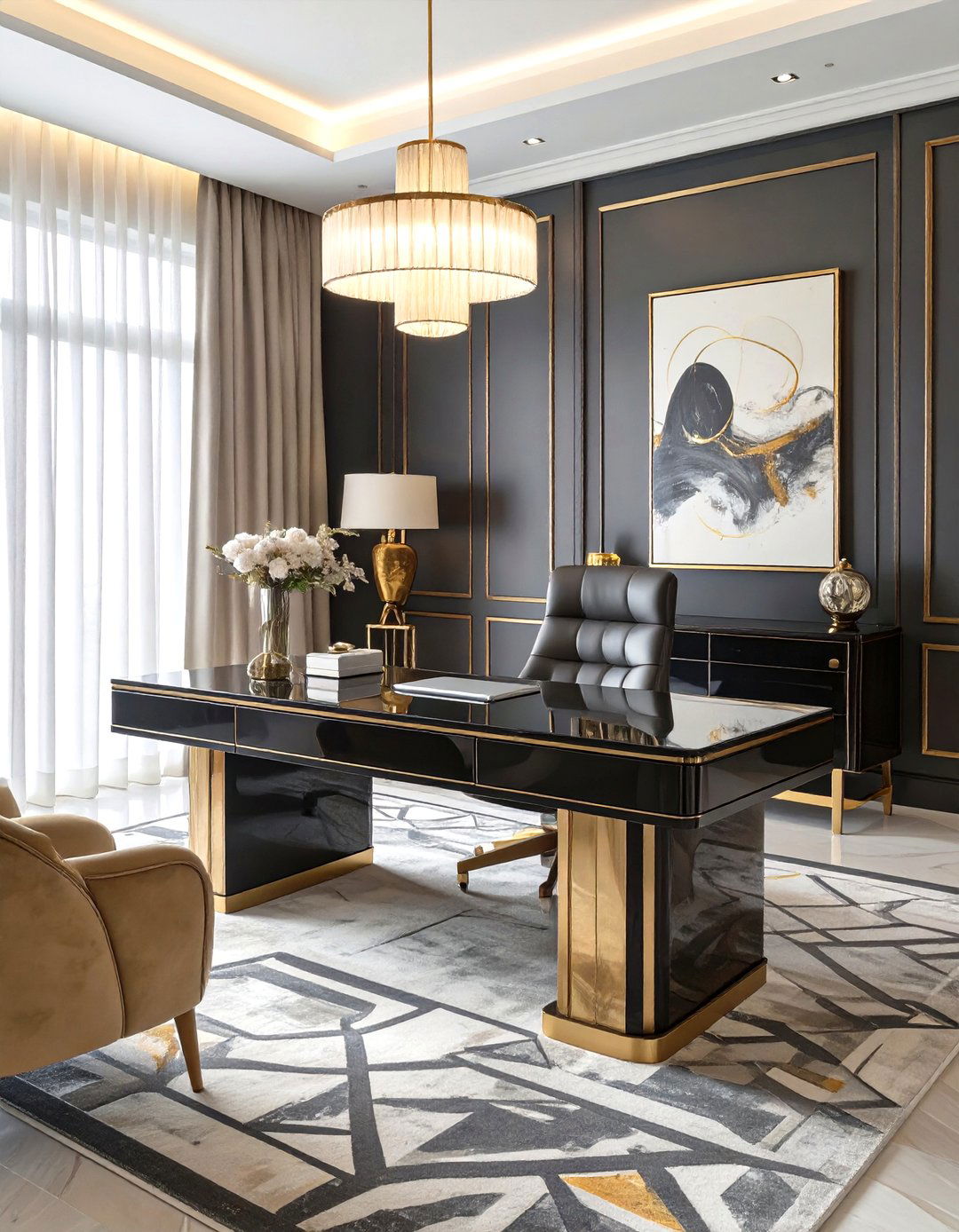 The Art Deco Glamour Office - 30 office decoration ideas for work