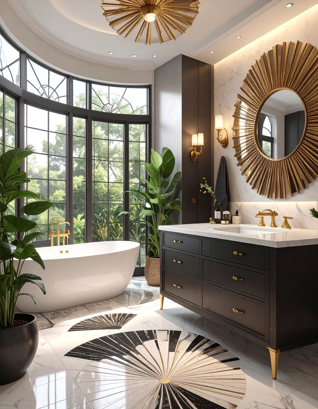 The Art Deco Glamour Small Bathroom - 30 budget small bathroom ideas