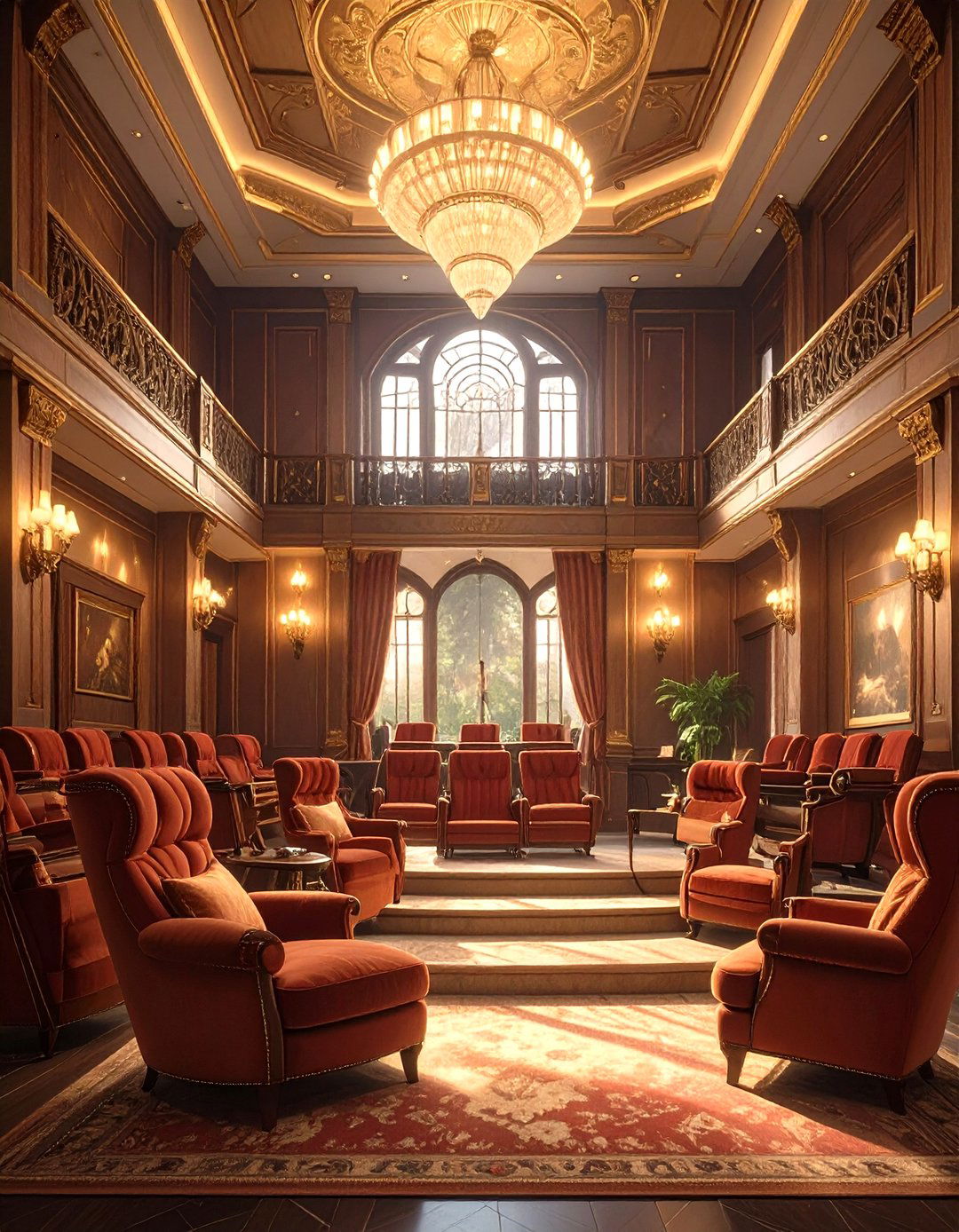 The Art Deco Home Theater with Tiered Seating - 30 modern art deco interior design ideas