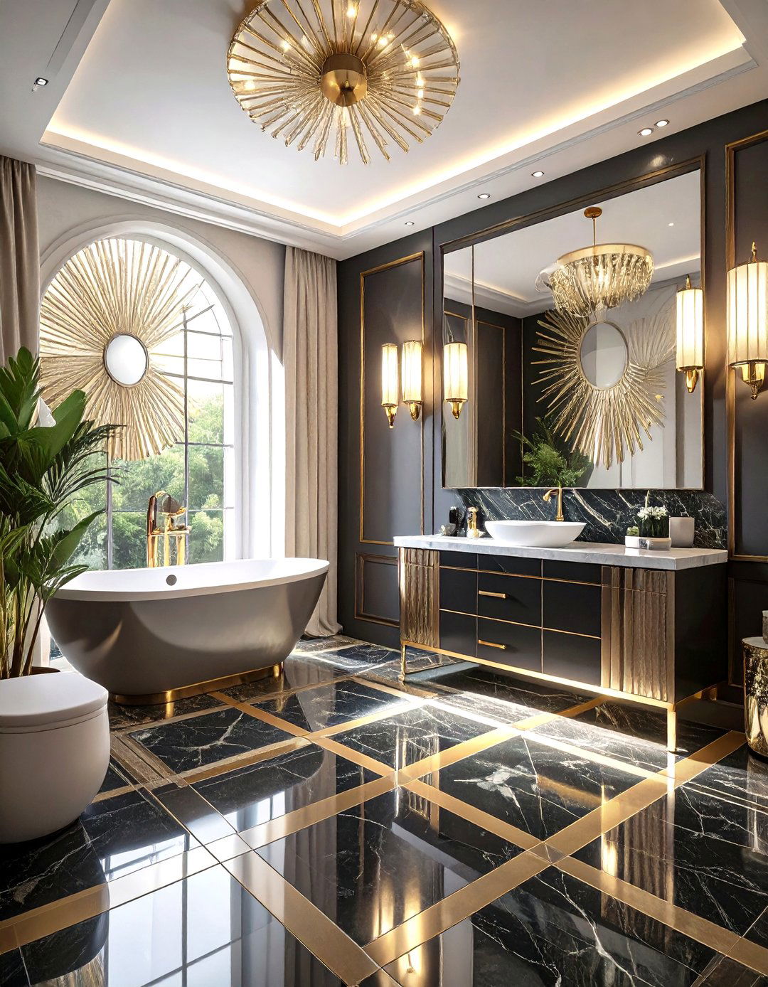The Art Deco Inspired Bathroom - 30 master bathroom layout ideas