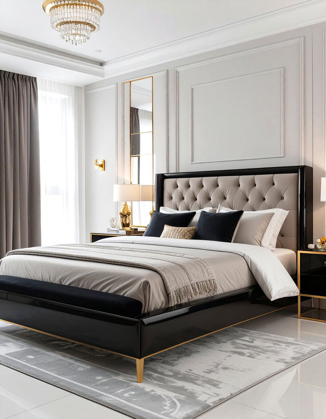 The Art Deco Inspired Black Bedroom - 30 neutral and black bedroom ideas