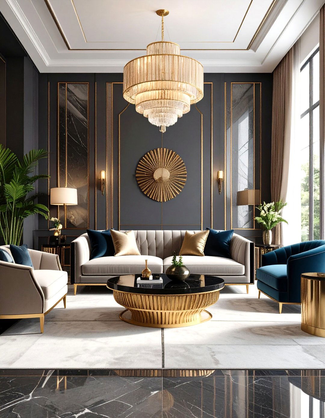 The Art Deco Inspired Family Room - 30 family room decor ideas