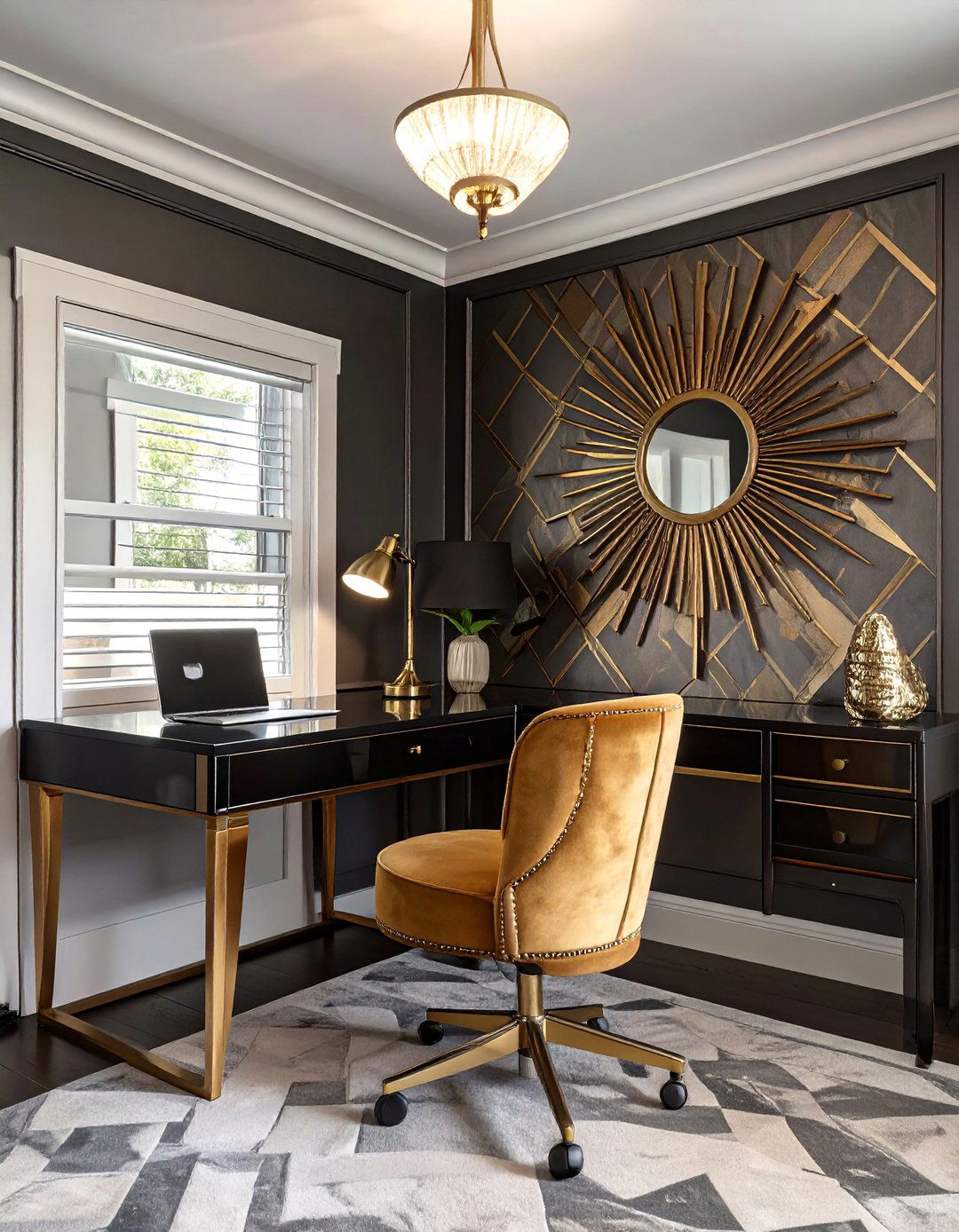 The Art Deco Inspired Garage Office - 30 garage office ideas