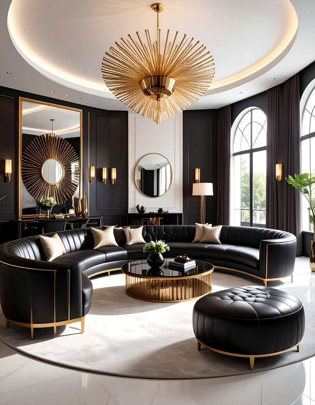 The Art Deco Inspired Living Room - 30 leather couch living room ideas