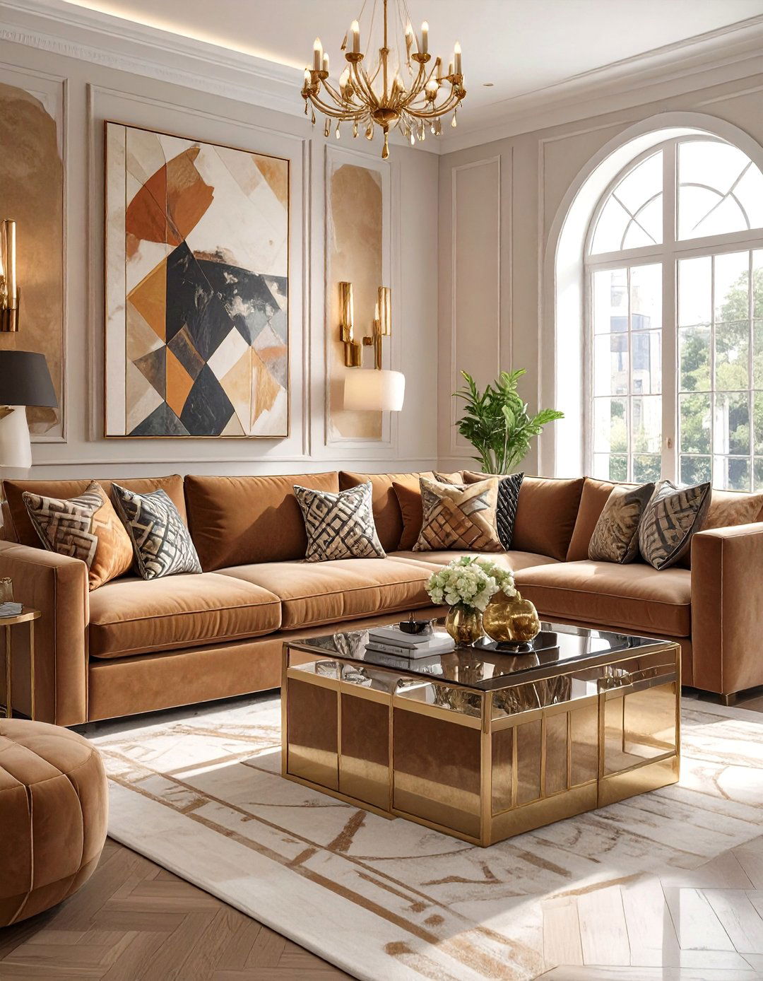 The Art Deco Inspired Living Room - 30 brown couch living room ideas