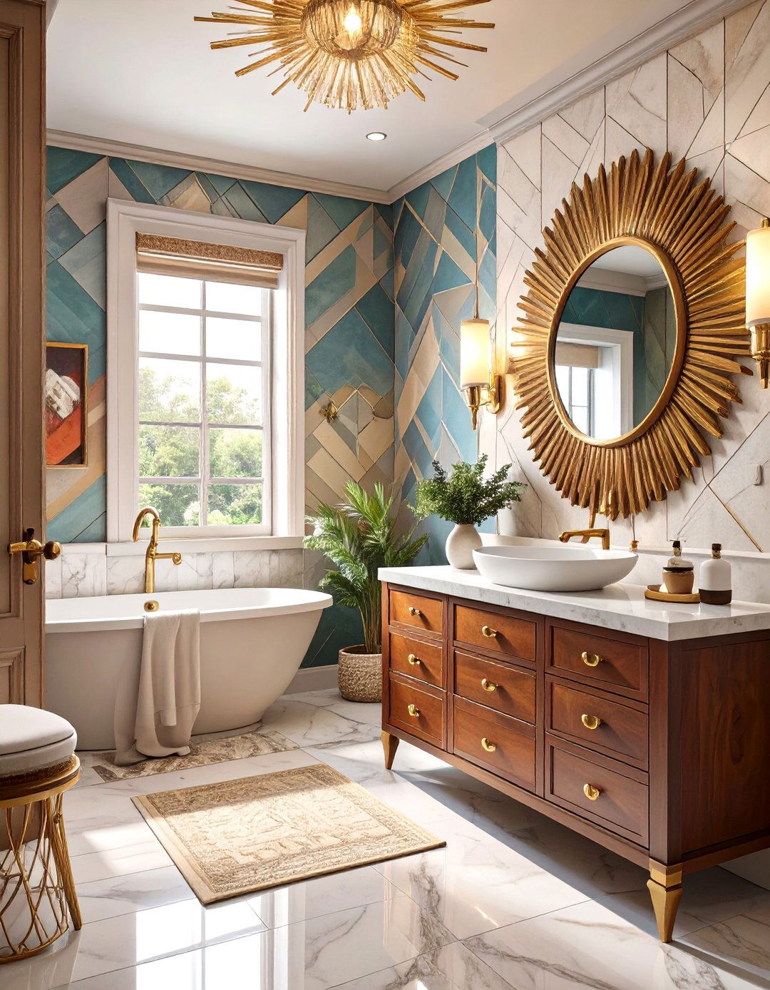 The Art Deco Inspired Powder Room - 30 american home design ideas
