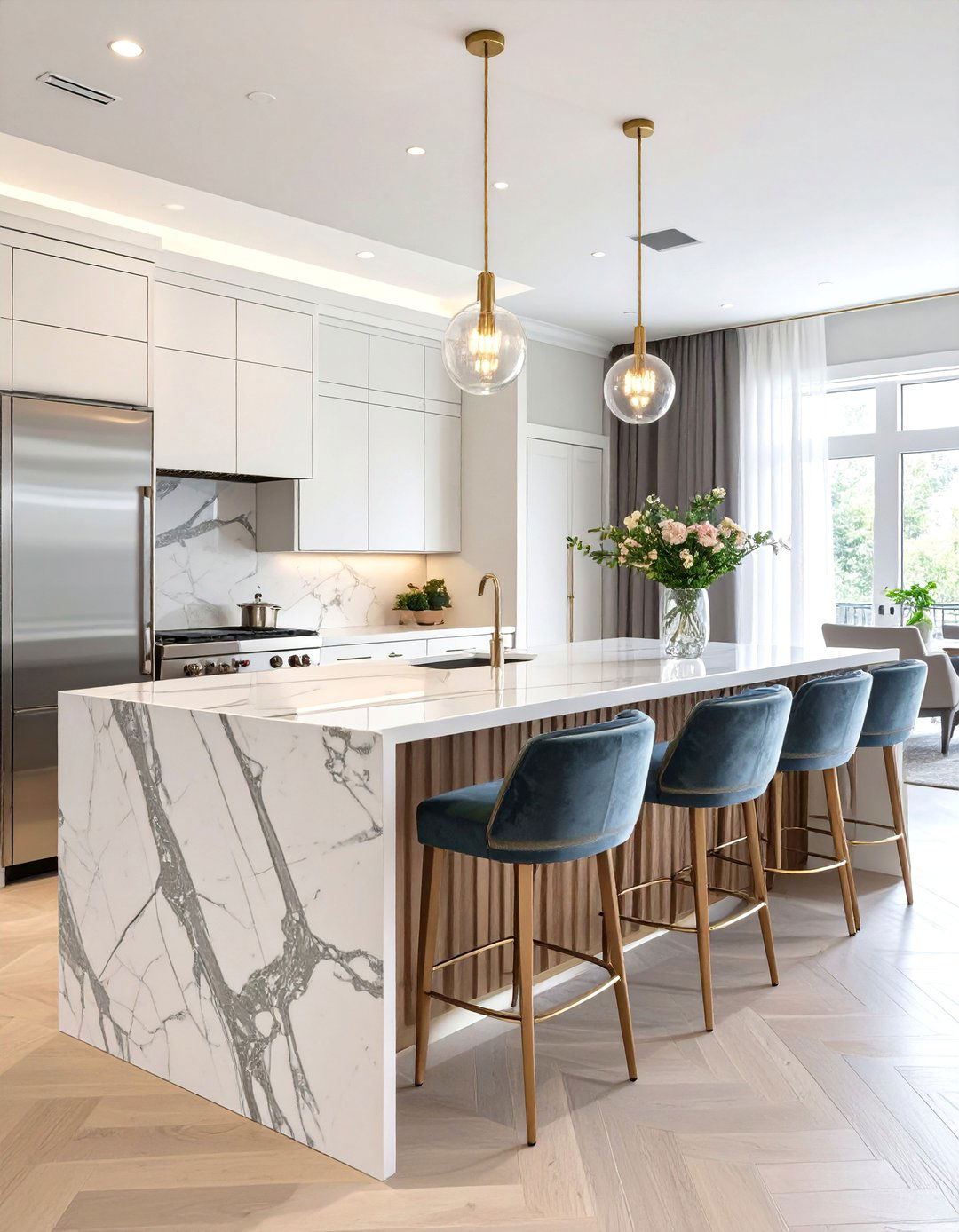 The Art Deco Kitchen Island as a Focal Point - 30 modern art deco interior design ideas