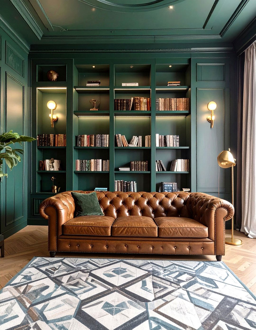 The Art Deco Library with Dark Academia Tones - 30 modern art deco interior design ideas
