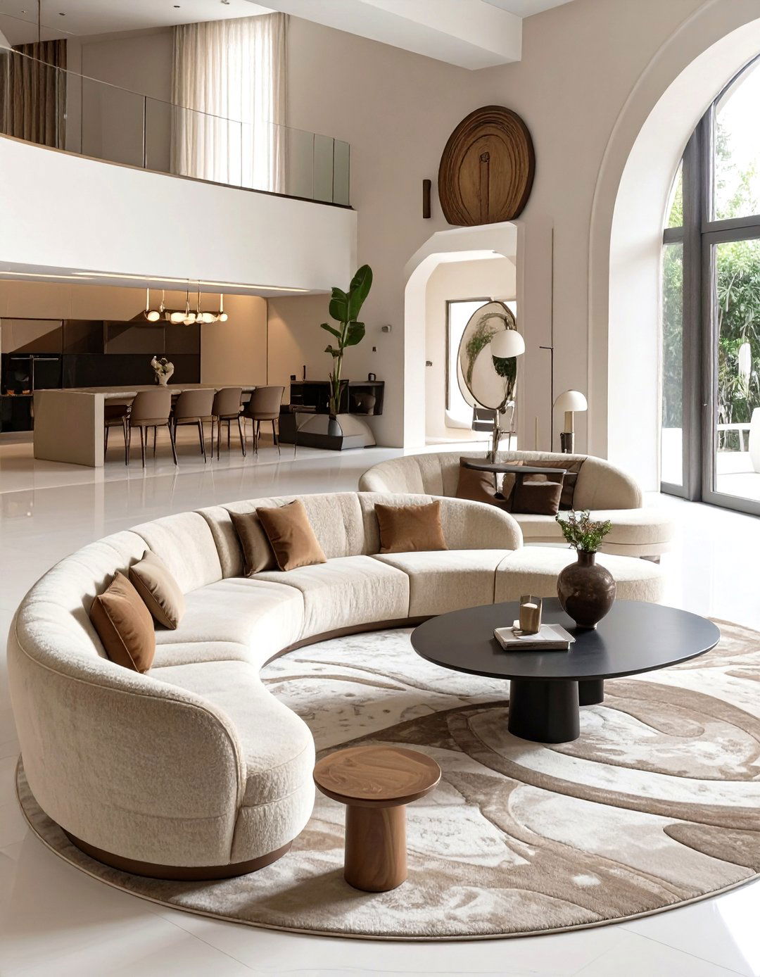 The Art Deco Living Area with Curved Furniture - 30 modern art deco interior design ideas