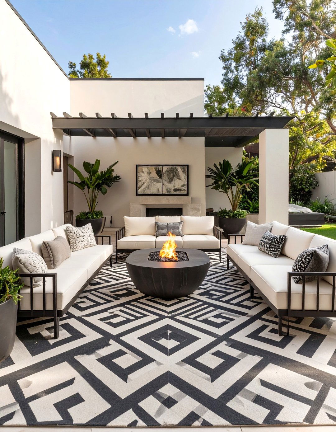 The Art Deco Patio with Symmetrical Layout - 30 modern art deco interior design ideas