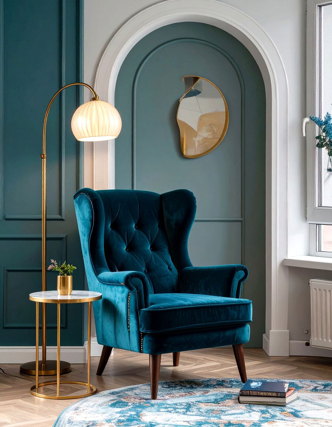 The Art Deco Reading Corner with a Statement Chair - 30 modern art deco interior design ideas