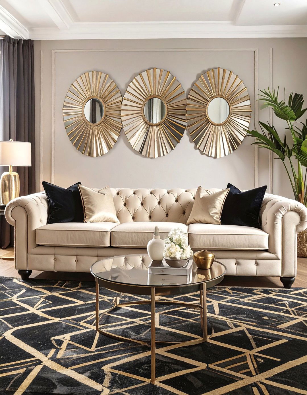 The Art Deco Revival Living Room - 30 beige couch living room ideas