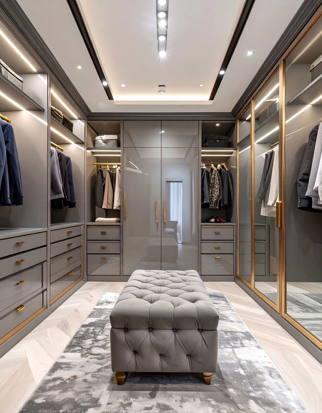 The Art Deco Walk In Closet with Lacquered Cabinetry - 30 modern art deco interior design ideas