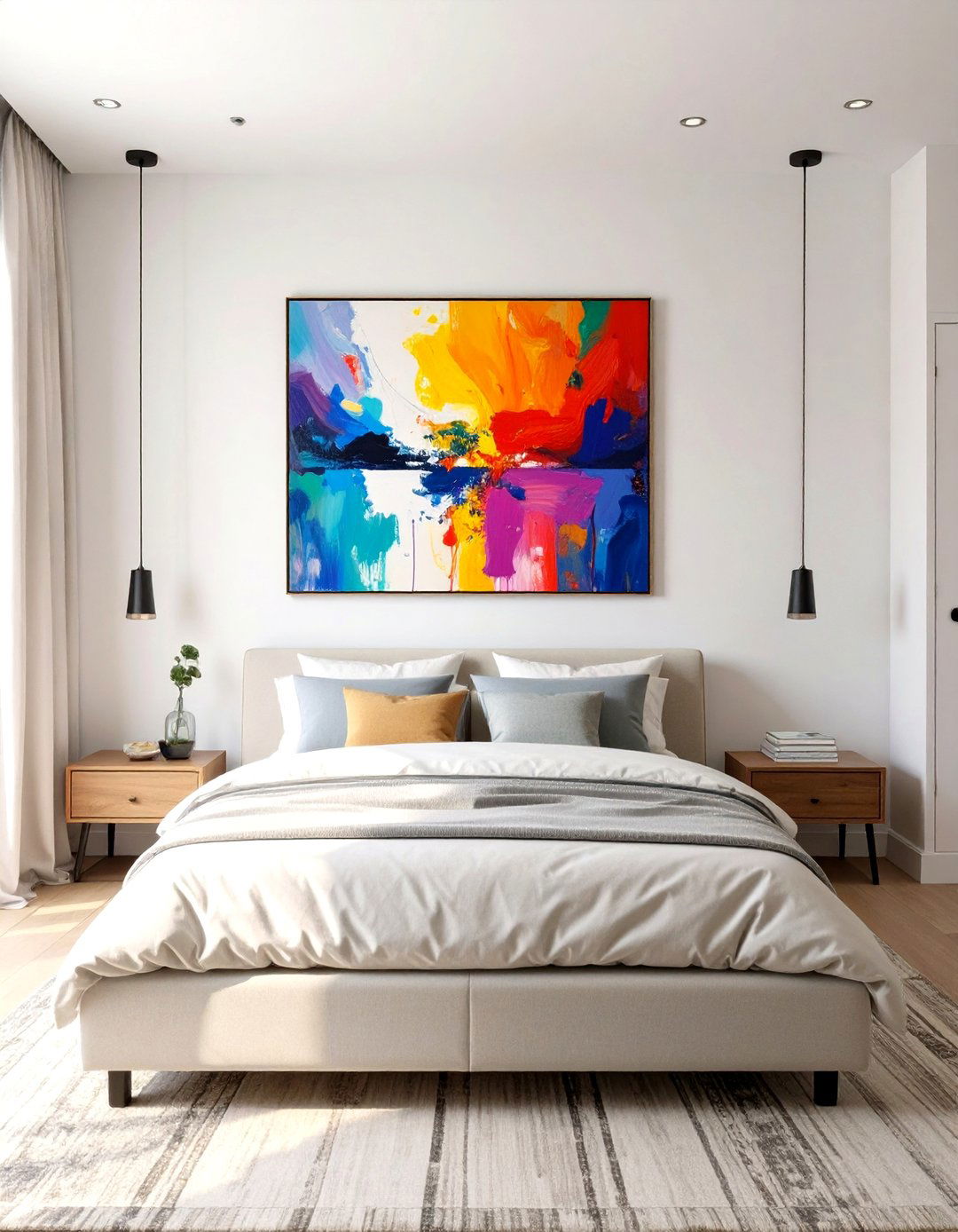 The Art Focused Neutral Bedroom - 30 cozy neutral bedroom ideas