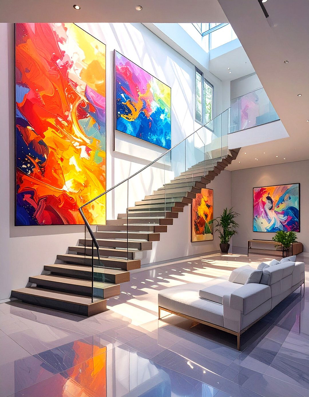The Art Gallery Floating Staircase Design - 30 ai staircase design ideas