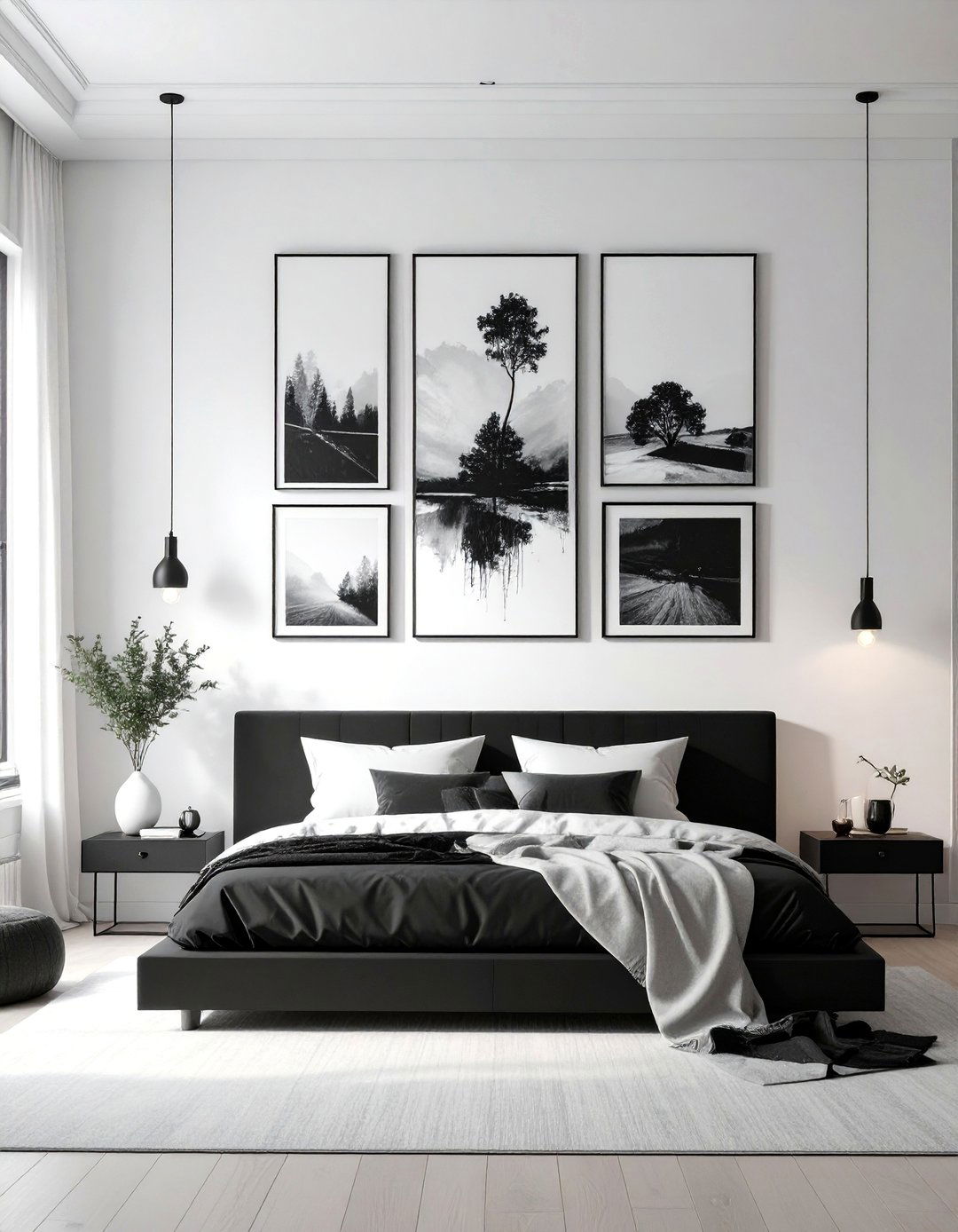 The Art Gallery Inspired Bedroom - 30 black and white bedroom ideas