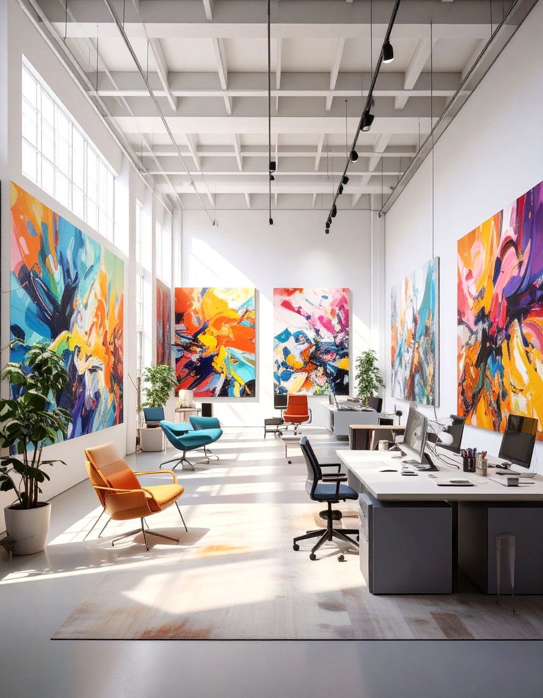 The Art Gallery Inspired Studio - 30 office ideas for work