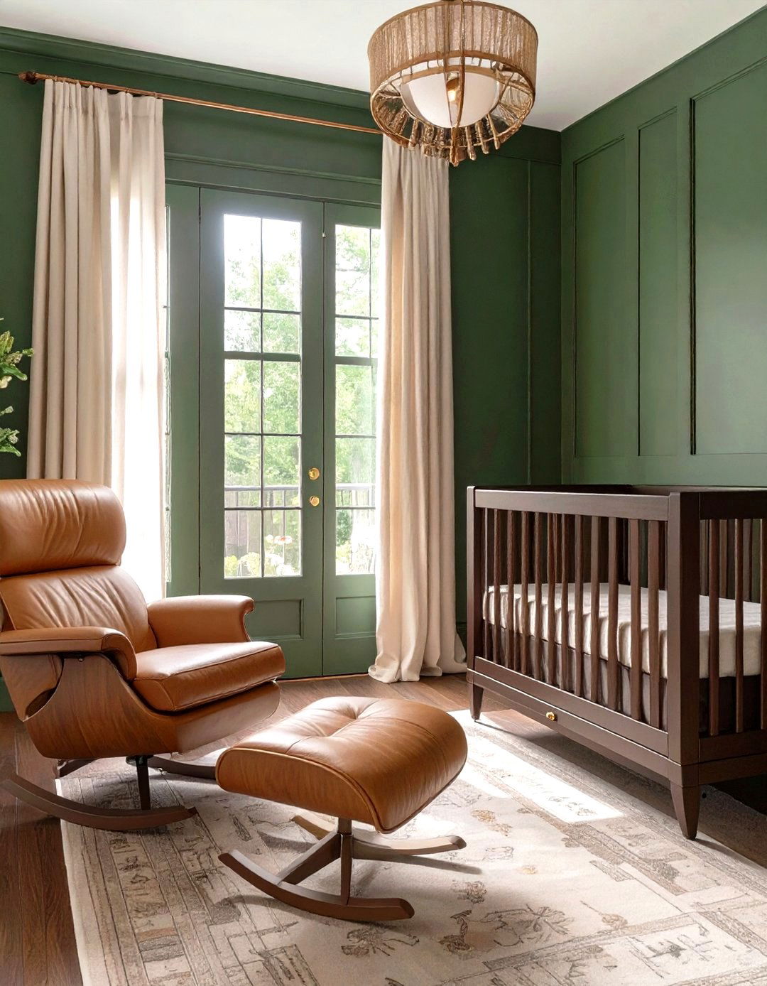 The Artichoke Green and Leather Nursery - 30 green nursery ideas