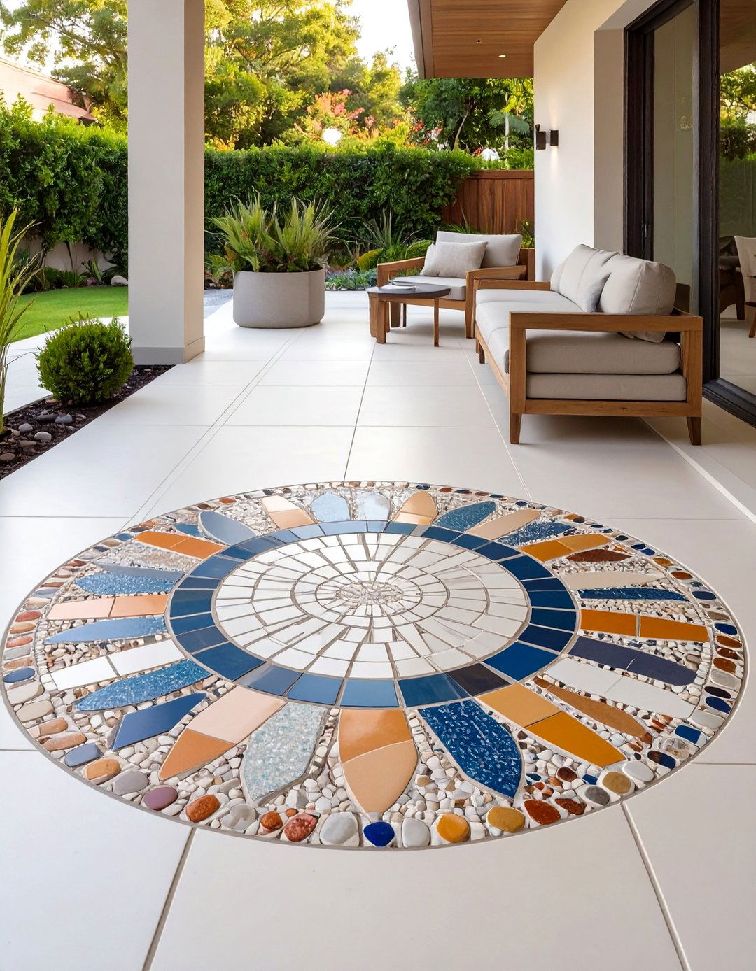 The Artistic Mosaic Patio - 30 backyard patio landscaping ideas