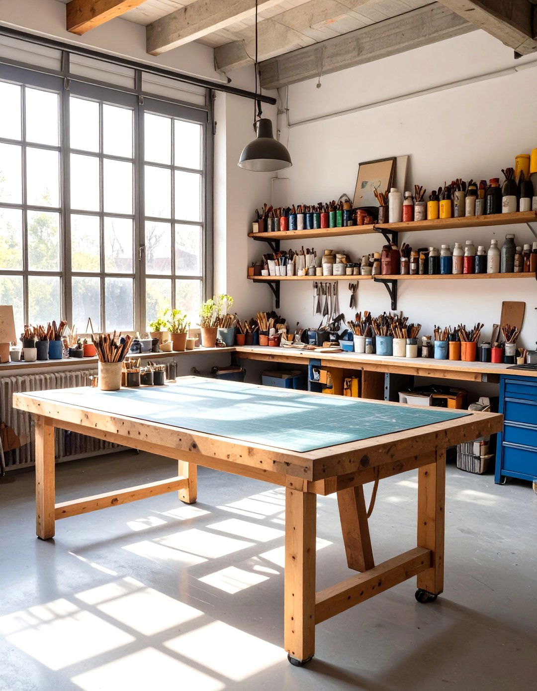 The Artists Loft Inspired Garage Workbench - 30 cool garage workbench ideas
