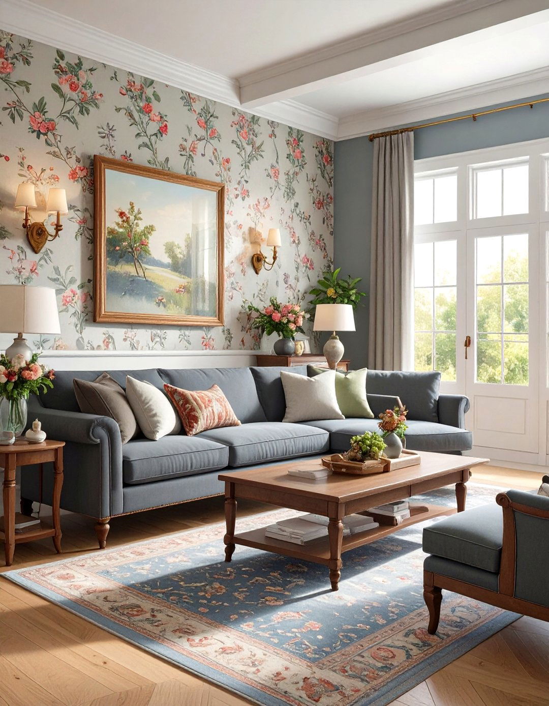 The Arts and Crafts Living Room - 30 dark gray couch living room ideas