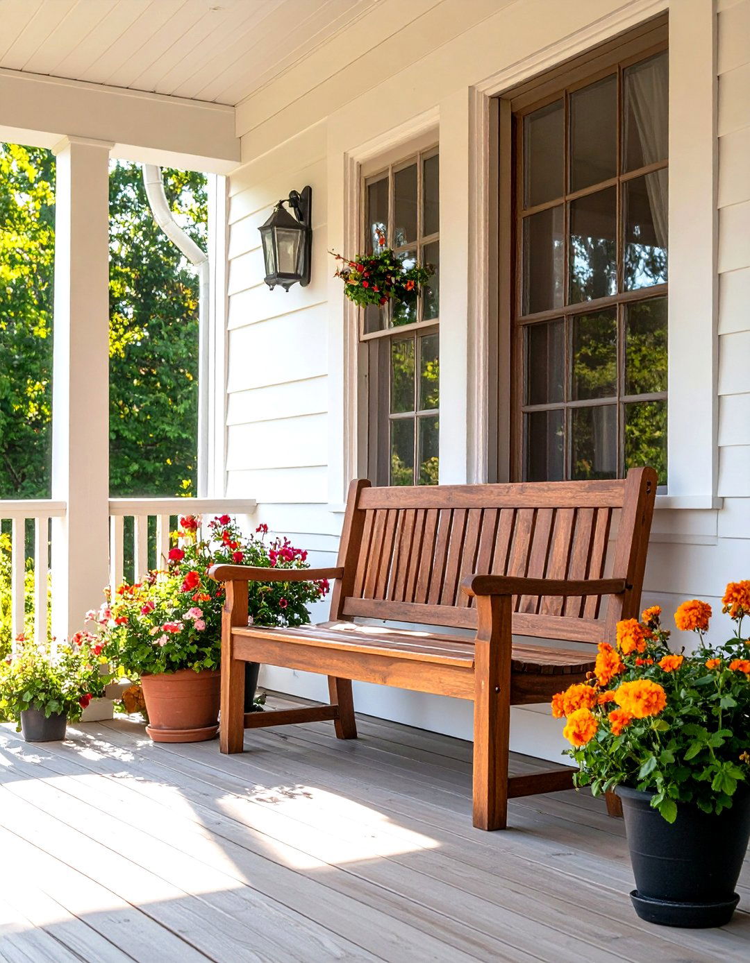 30 Cozy Front Porch Bench Ideas for Your Entryway