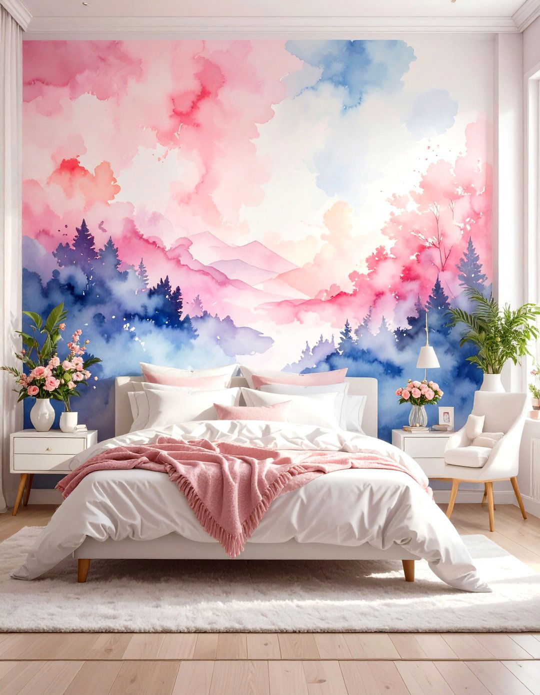 The Artsy Watercolor Bedroom - 30 modern teenage girl bedroom ideas